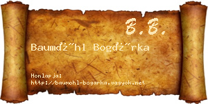 Baumöhl Bogárka névjegykártya